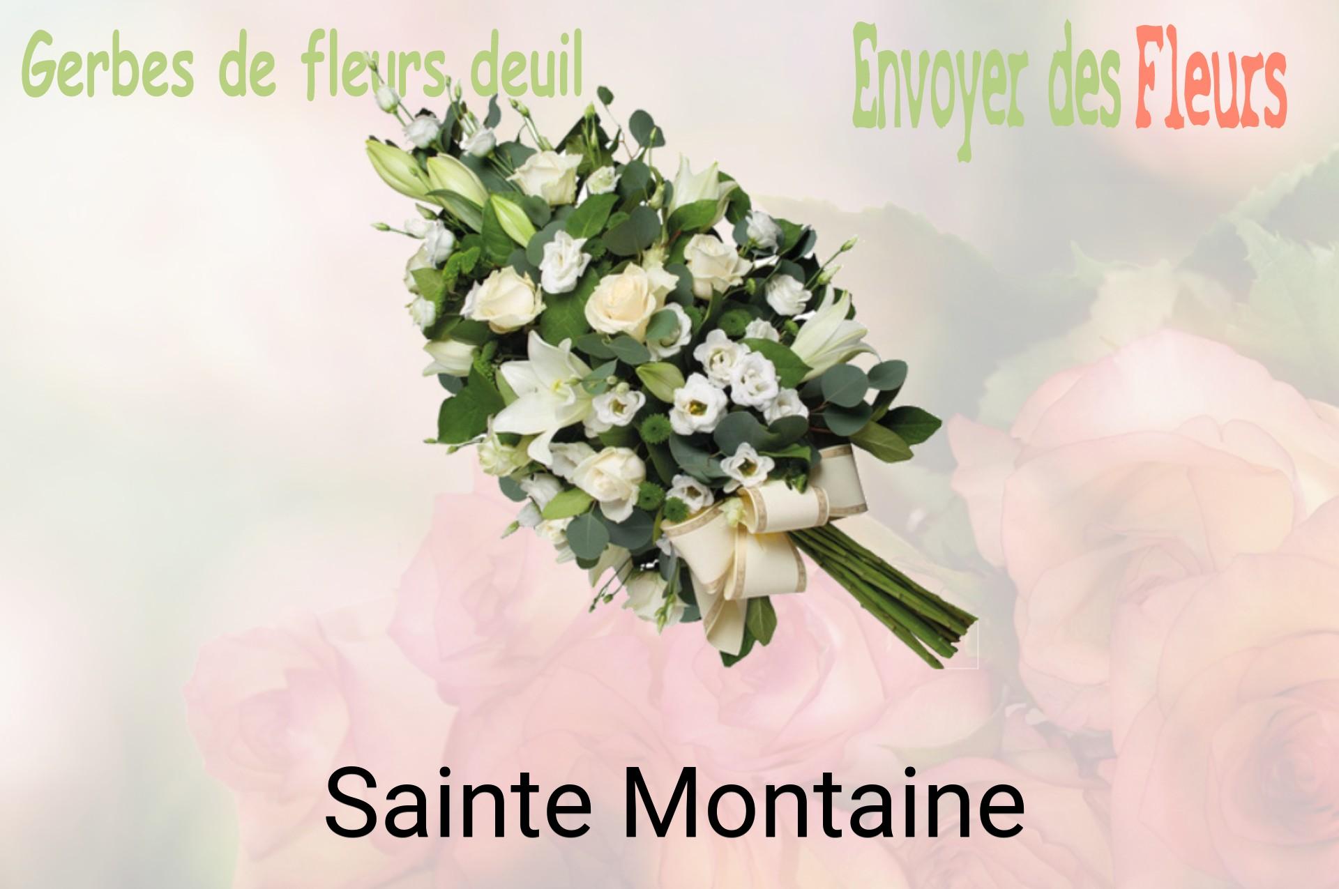 Gerbe de fleurs de deuil livrée à Sainte-Montaine